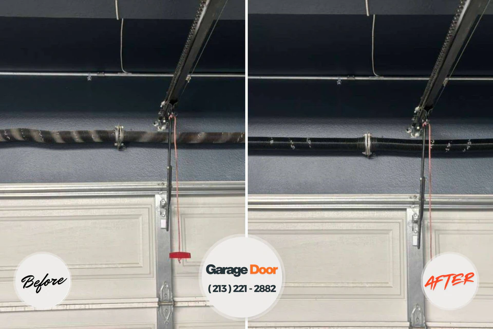 Before and after: garage door repair Selmont-West Selmont, AL